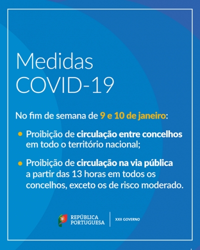 MEDIDAS COVID 19 | RENOVAÇÃO DO ESTADO DE EMERGÊNCIA | 09 e 10 DE JANEIRO DE 2021